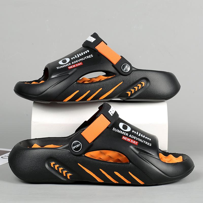 Fashion Shevalues Casual Men Massage Slippers Thick Sole House Men Sandals Outdoor Fashion Beach Slides Men's Sport Slippers Big Size