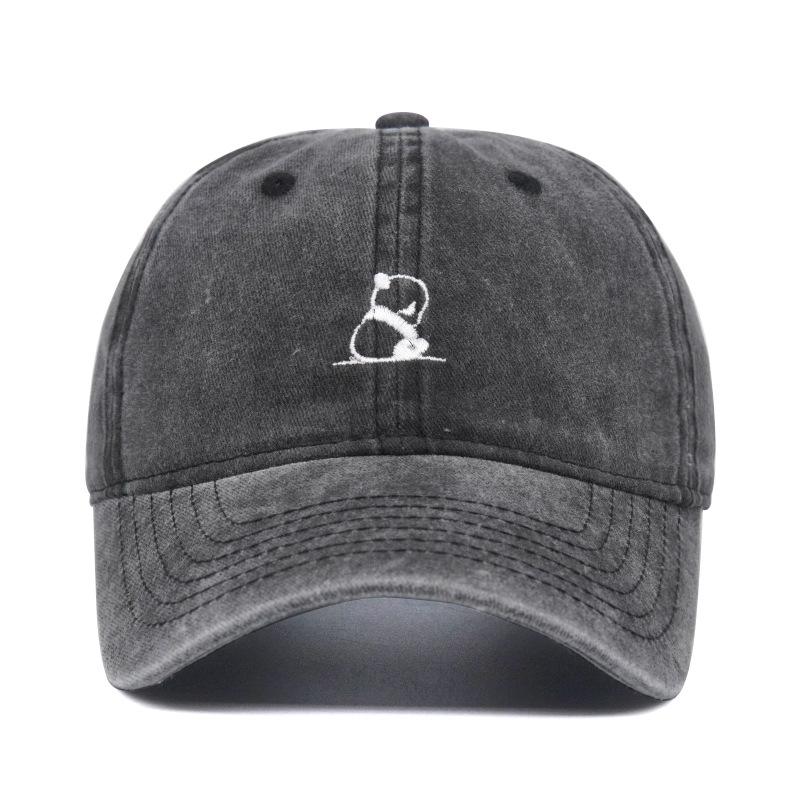 Fashion Panda Embroidery Baseball Cap Men Women Washed Cotton Snapback Caps Outdoor Adjustable Streetwear Sun Hats