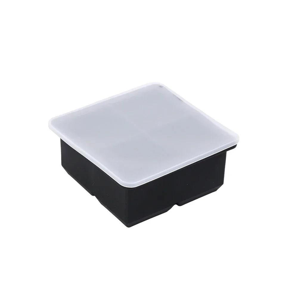 

4/6/8Grids Ice Cubes Molds Square Silicone Ice Block Maker with Lid Whiskey Cocktail Drinks DIY Ice Maker Bar Home Kitchen Tools