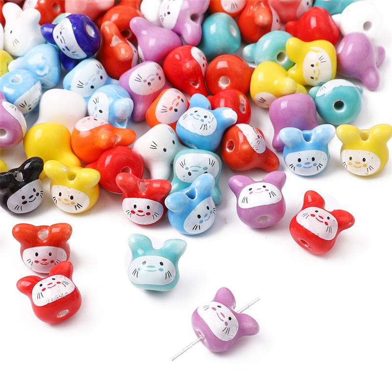 10-30Pcs Ceramic Printed Small Fish Beads For Jewelry Making DIY Charms Bracelet Necklace Crafts