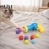 Pet Interactive Playing Supplies Ball Launcher Cat Toy, Plush with Soft Fuzzy Toys for Bored Cats Balls, Fetch Toy Indoor Kittens Exercise