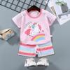 Childrens Short-Sleeve Sets Cotton Boys T-Shirts Baby Summer Clothing Girls Shorts Infant Clothing Summer Clothing