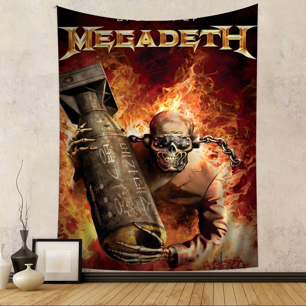 Vintage Megadeths Heavy Metal Rock Band Hanging Bohemian Tapestry Hanging Tarot Hippie Wall Rugs Dorm Japanese Tapestry