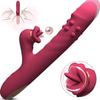 R420 Telescopic Vibrating Female Masturbator with Rotating Beads and Massage Wand