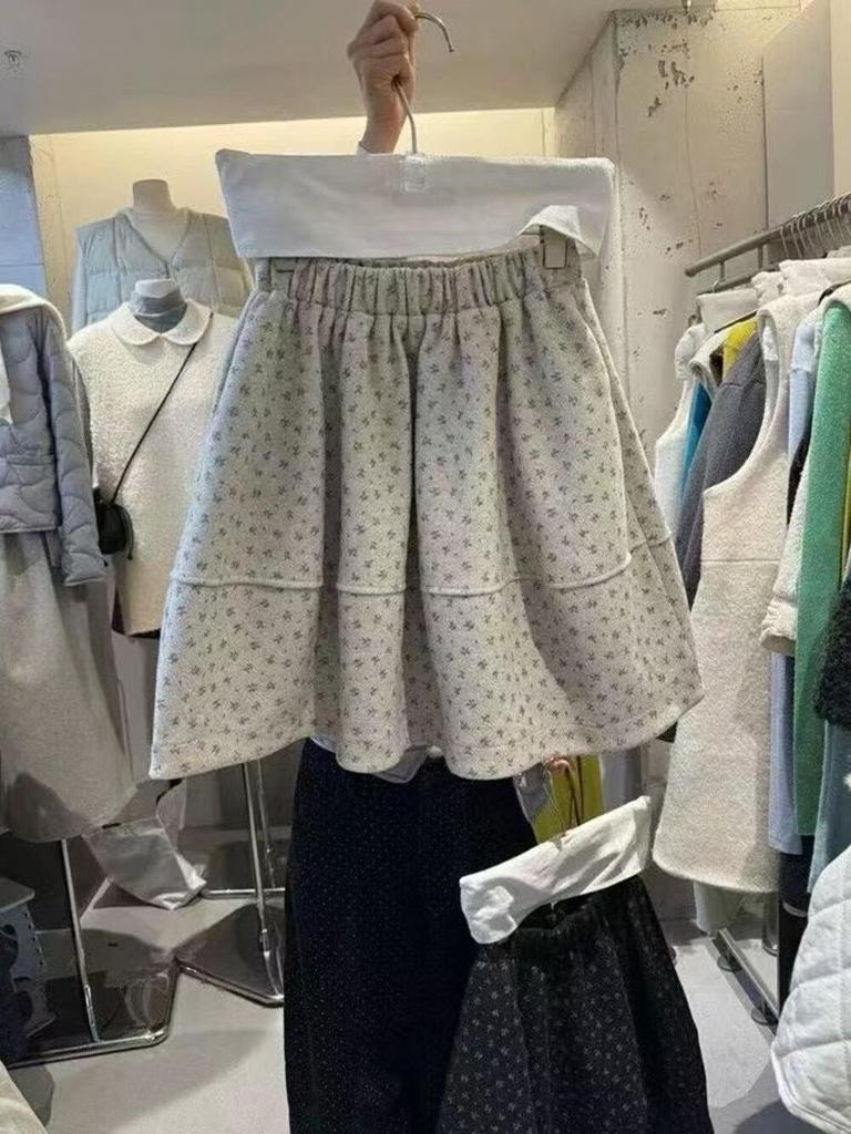 2025 Winter Korean Floral Slimming Skirt
