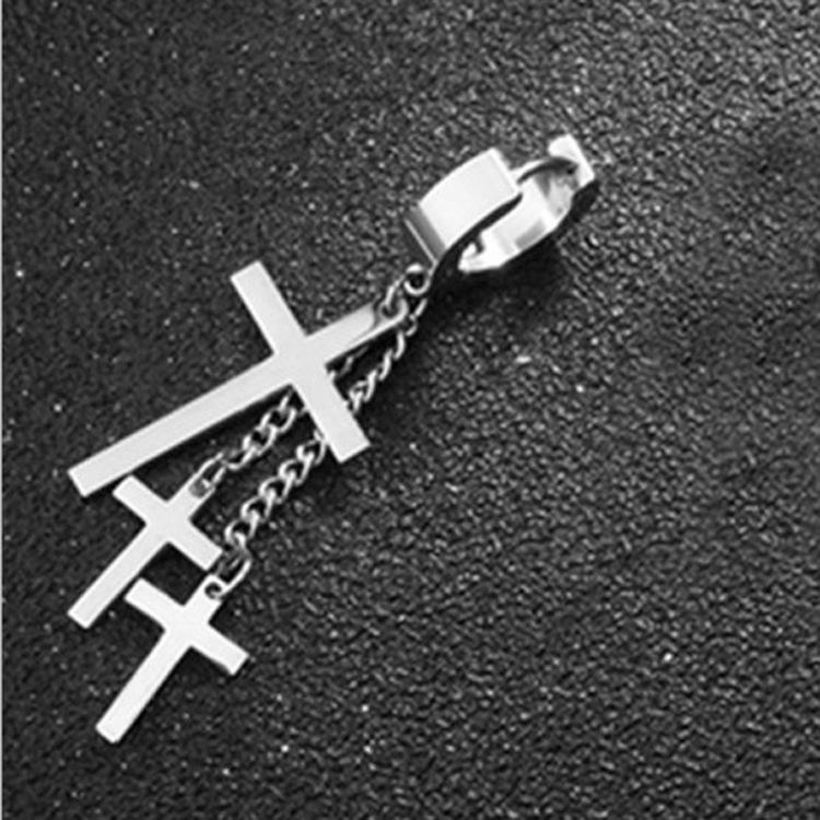 G-Dragon Korean Style Titanium Cross Earring