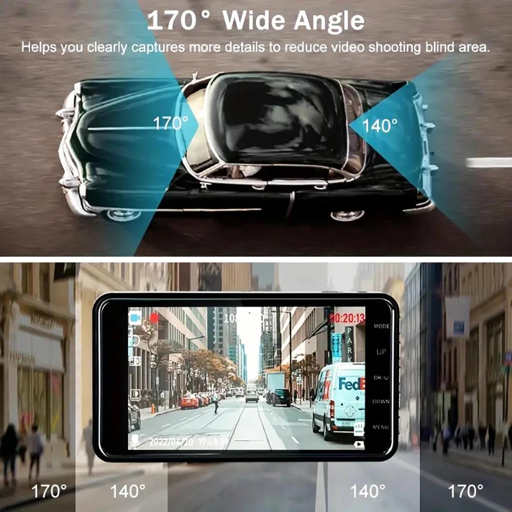 4-inch Touch Screen Dash Cam for Cars 1080P Car DVR Video Recorder Rear View Camera for Vehicle 24H Parking Monitor Black Box