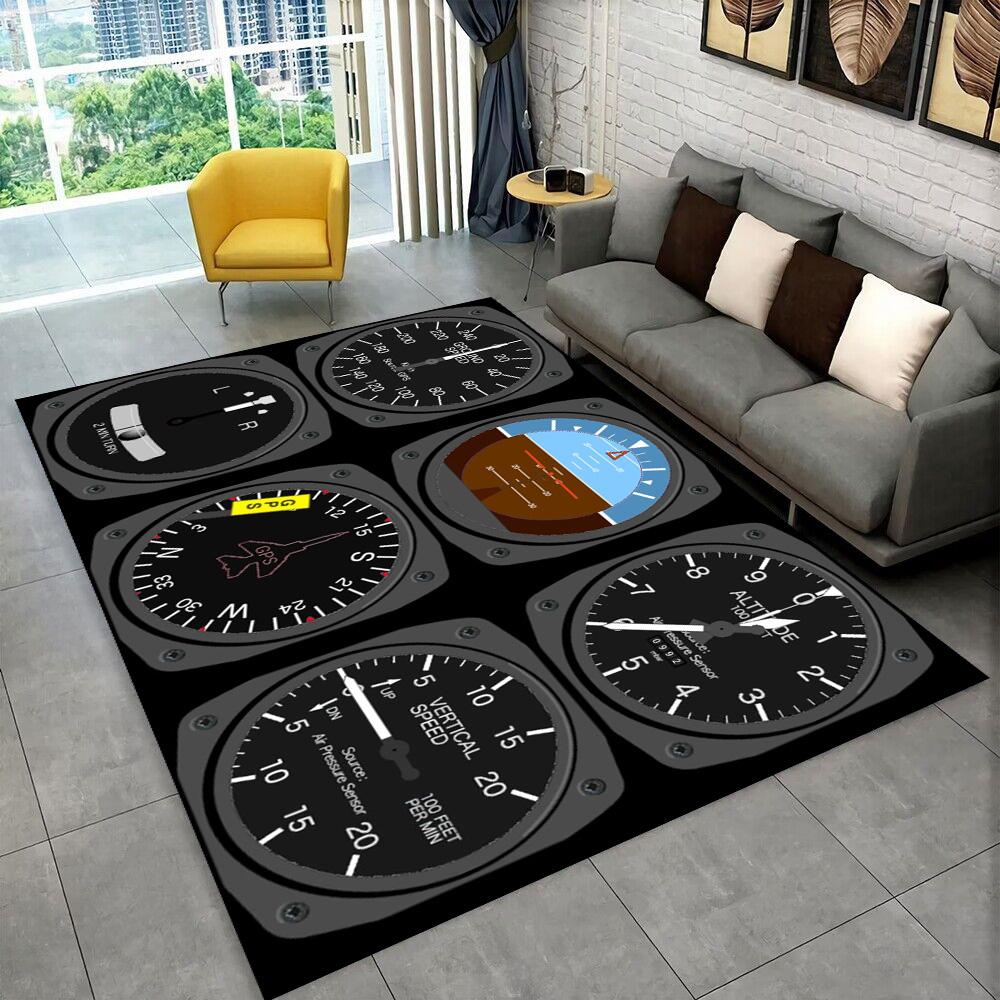 Kobercová podložka do kokpitu stíhacího letadla pro domácí obývací pokoj ložnici pohovku Rohožka Dekorace, Velký koberec Protiskluzová podložka na podlahu