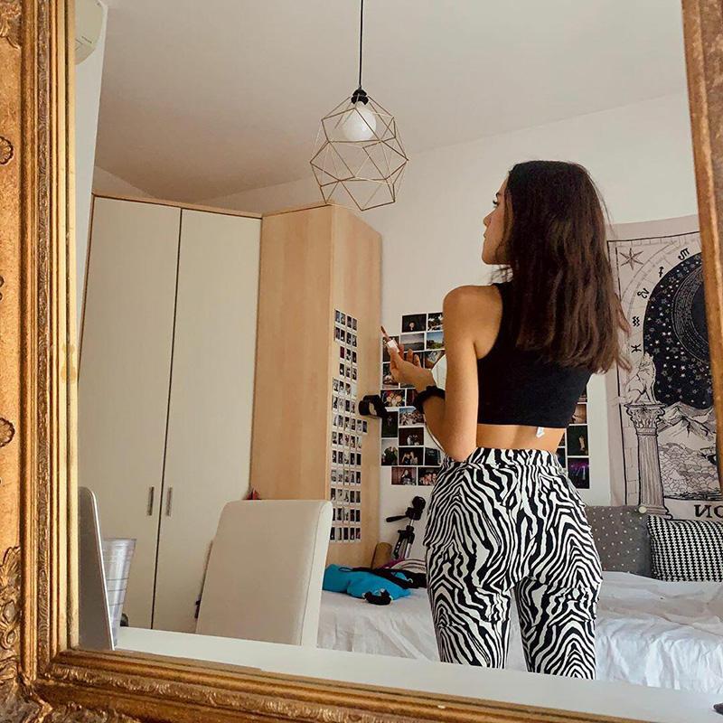 Zebra Print Wide Leg Pants Y2K Trousers Sexy High Waist Women Fashion Casual Female Trousers Streetwear