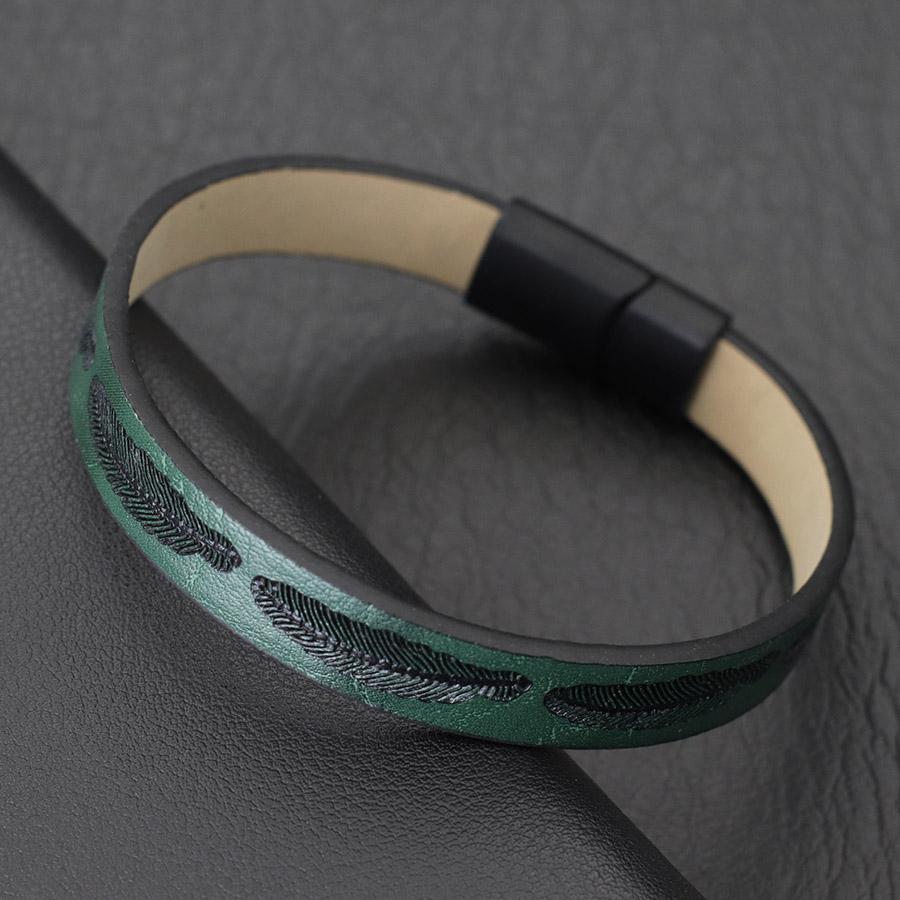 Punk Men Leather Bracelet Detachable Magnet Buckle Bangle Hiphop Feather Braclet Gifts For Him Leisure Pulseria Accessoris Joias