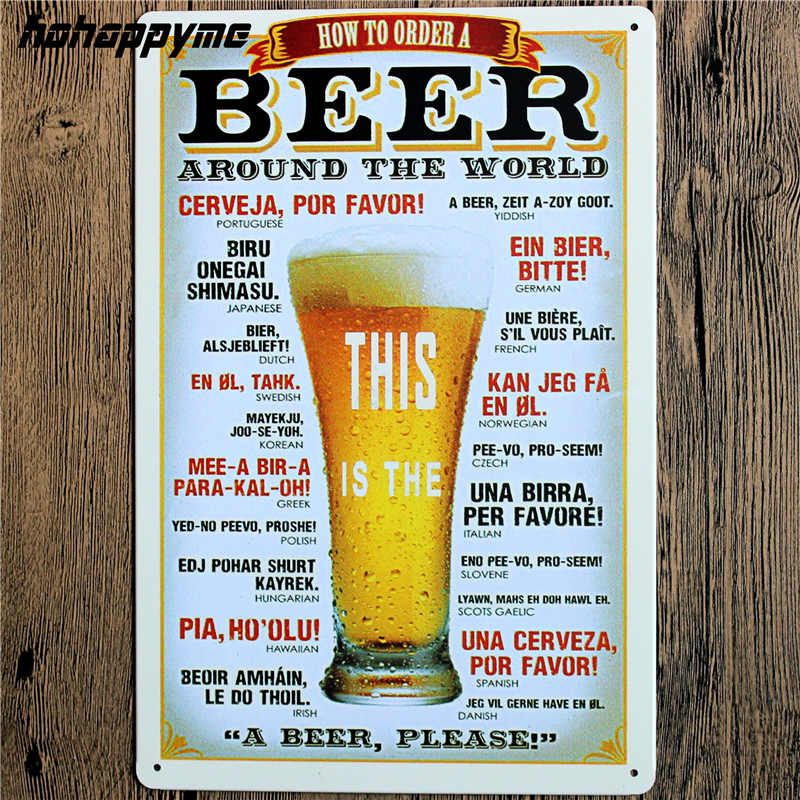 Vintage Tin Beer Signs Antique Decorative Metal Plaques Beer Carteles Vintage Metal Plaque Metal Vintage Pub 20*30cm