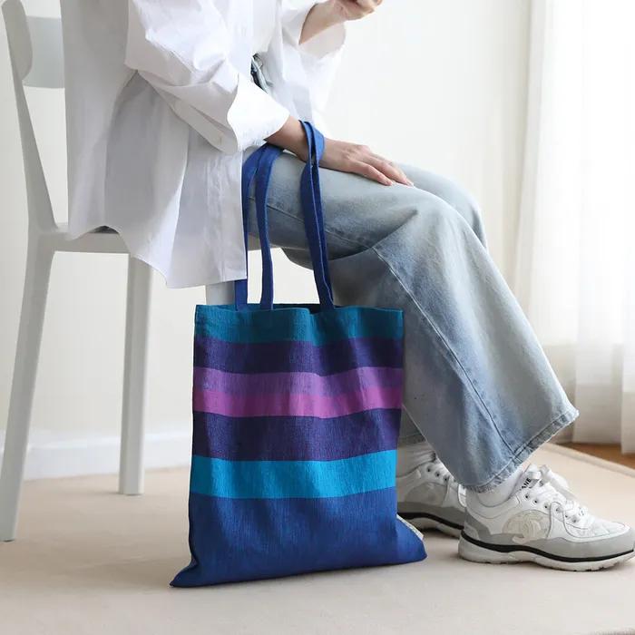 Eco bag, organic cotton, delphinium