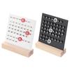 Wood Perpetual Calendar Acrylic Wooden Base Handmade DIY Calendar Stand Office Home Decoration Desktop Month Week Date Display