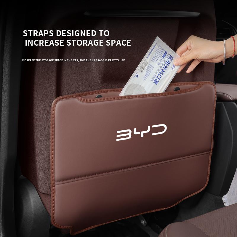 For BYD Atto 3 Tang F3 E6 Yuan Plus Song Max F0 Qin G3 I3 Han Car Seat Back Storage Rear Anti-Wear Backrest Anti-kick Pad