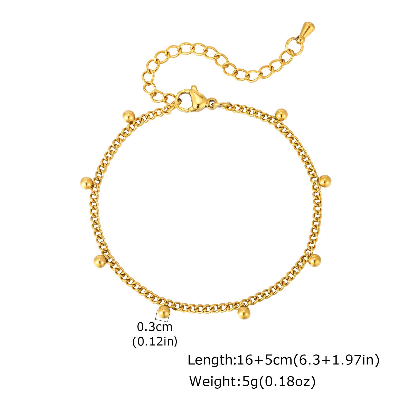 Stainless Steel Grinding Chain Round Bead Y-Shaped Fringed Necklace Bracelet Nc-2101