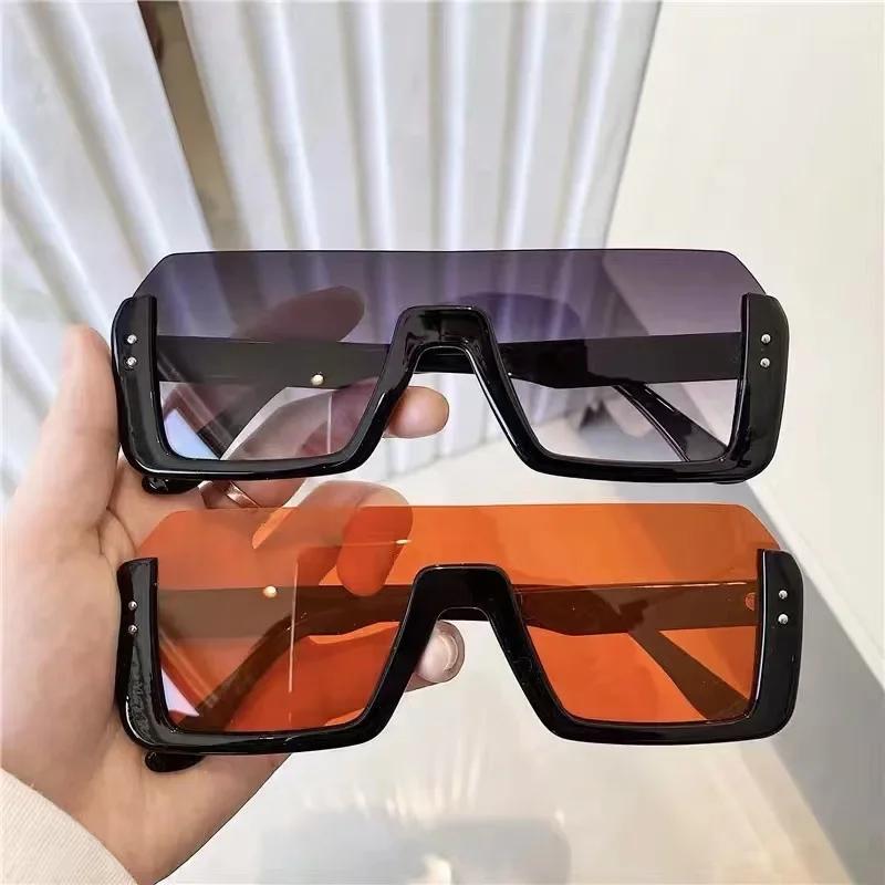New One Body Type Sunglasses Women Decorative Rice Nail Half Frame Sun Glasses Outdoor Fashion Women Eyewear Uv400