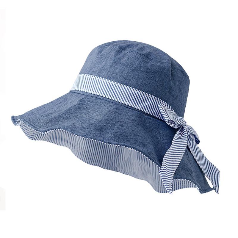 New Striped Bow Hat, Sunshade and Sunscreen Hat, Outdoor Sports Cycling Hat, Summer Adjustable Student Hat, Breathable