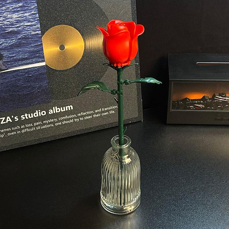 Moc Eternal Flowers Rose Bouquet Building Block Model Kit Ornament Assembly Creative Diy Educational Adults Toy Brick Home Decor