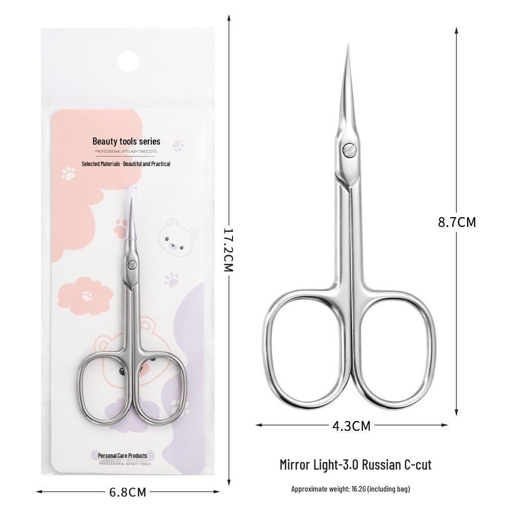 Russian Style Cuticle Nippers and Pusher Tool - Bent Tip, Pointed Tip, Stainless Steel Nail Clippers