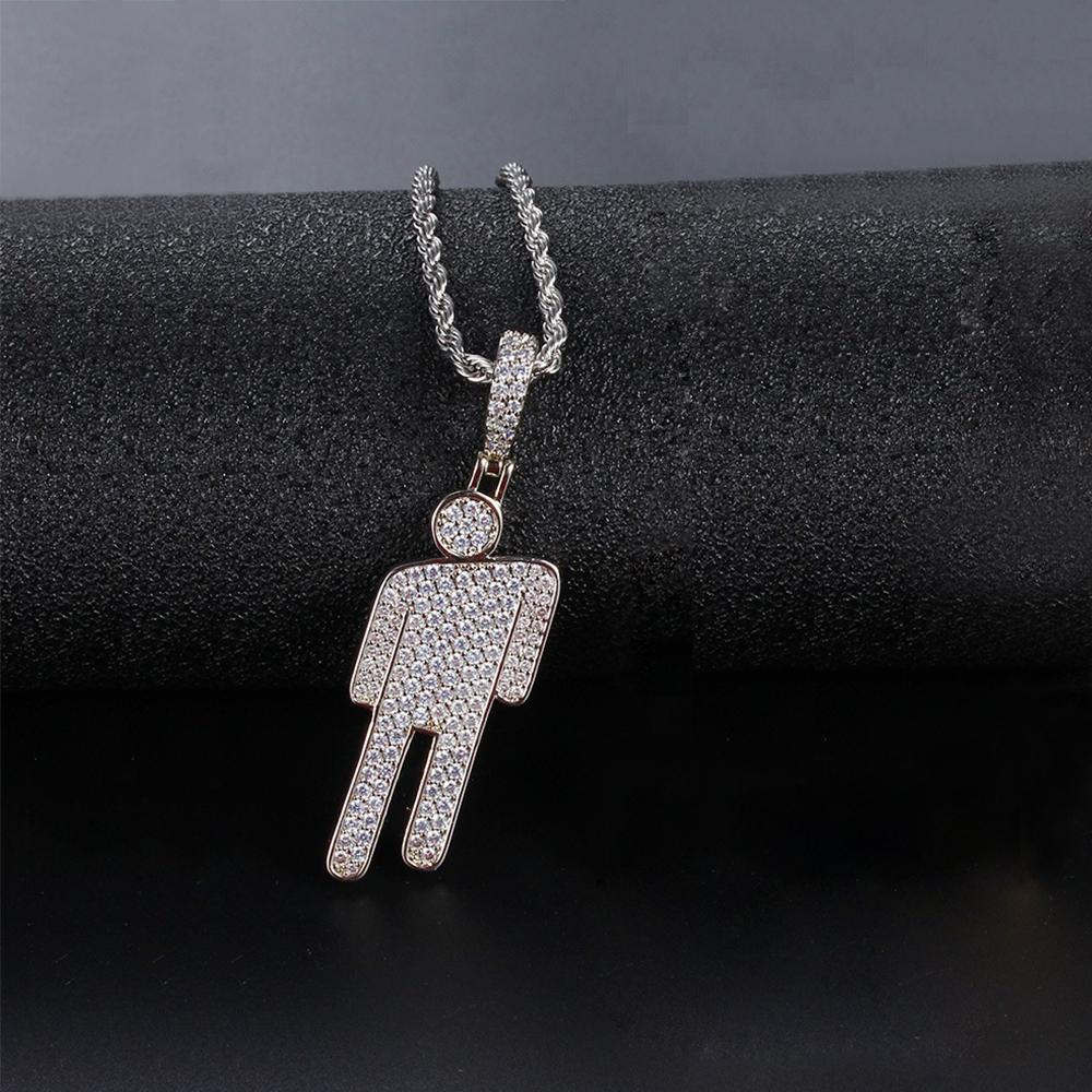 Colgante de cabeza torcida de dibujos animados + cadena