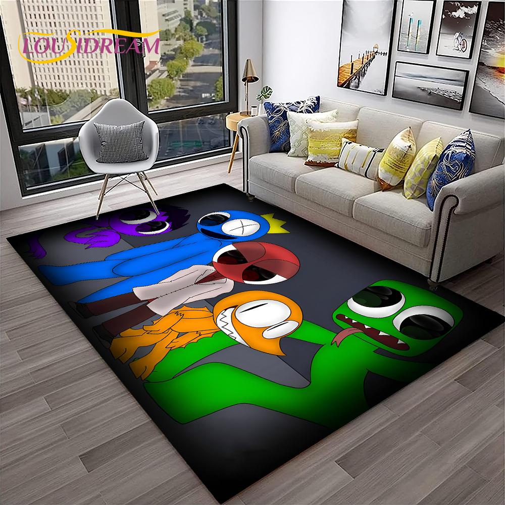 Game R-Rainbow Friends Cartoon  Area Rug,Carpet for Home Living Room Bedroom Sofa Doormat Decor,kid Play Non-slip Floor Mat Gift