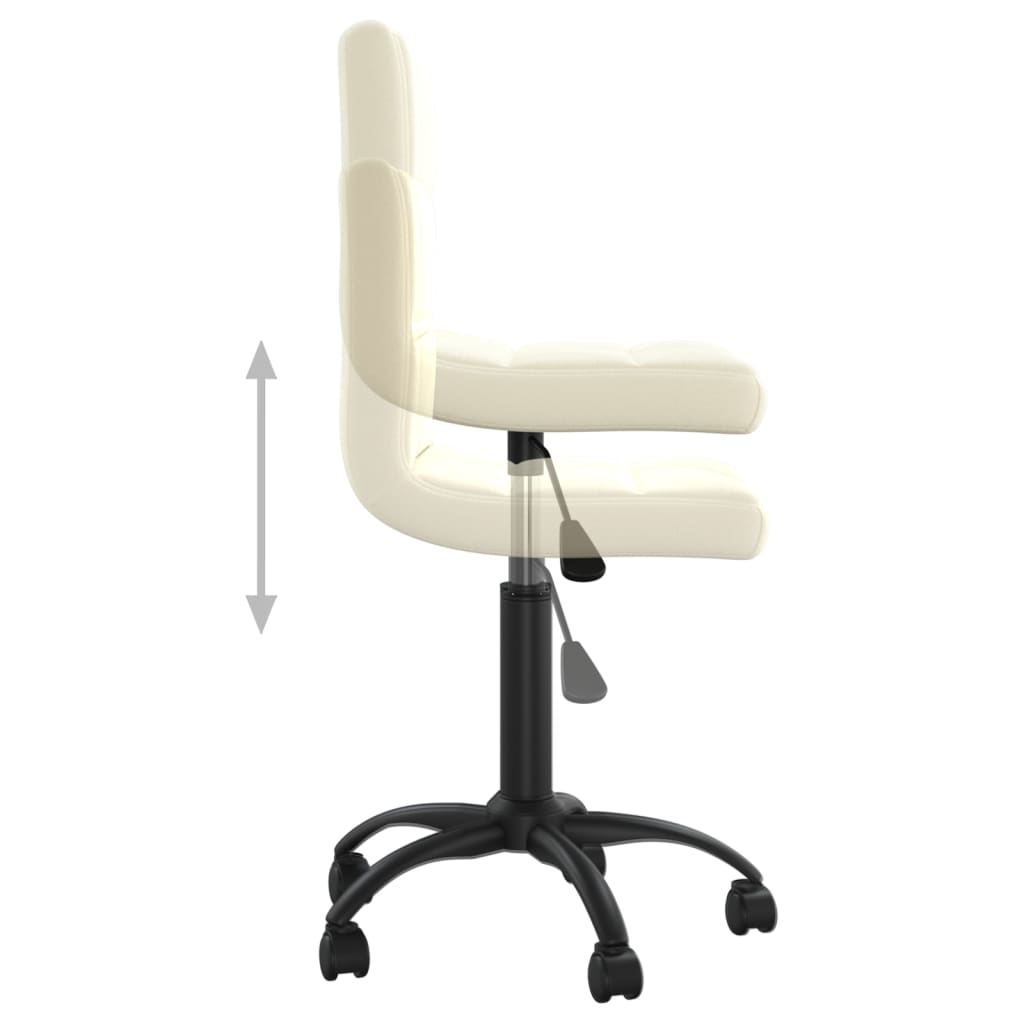 Vidaxl Swivel Office Chair, Cream, Upholstered with Velvet