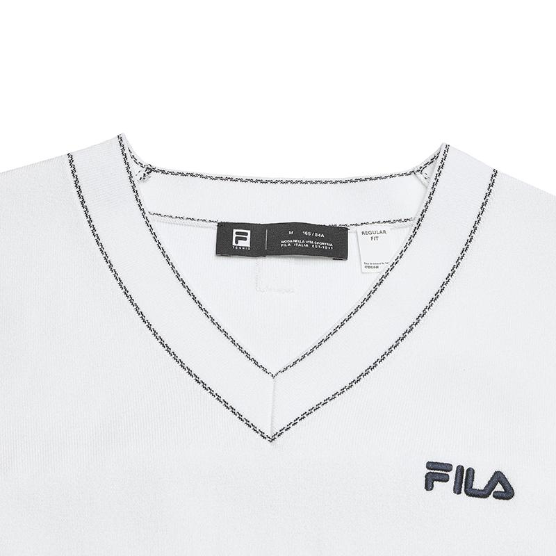 Fila Tennis Solid Color V-Neck Comfortable Sleeveless Dress Women dresses A11W623347FWT