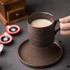 250ml Japanese Ceramic Coffee Cup and Saucer Set Simple Creative Mug