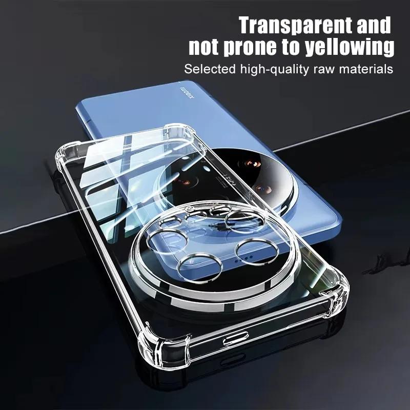 Luxury Airbag Shockproof Transparent Silicone Case For Xiaomi Mi 15 Ultra 14 14T 13 13T Pro 12 12S Pro Ultra Soft TPU Cover