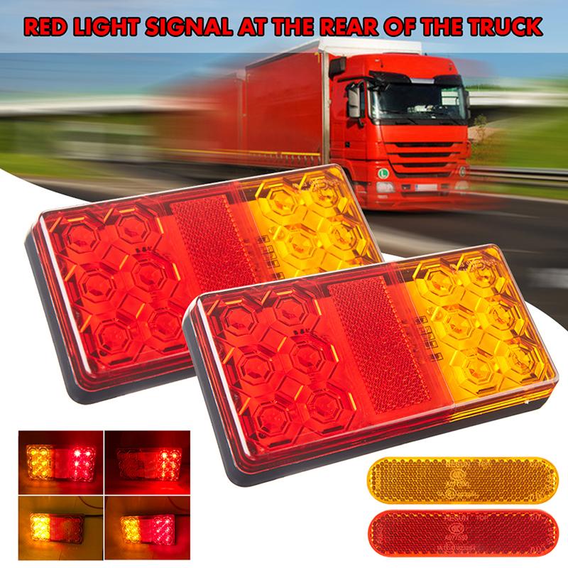 Buy 4Pcs Tail Light 12V 10 Led Rear Brake Light Turn Signal Indicator