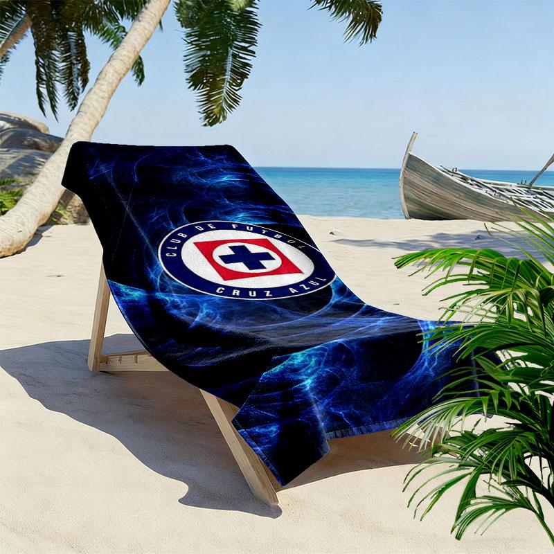Cruz Azul Print Beach Towel, Large Soft Quick Dry Towel for Beach Camping Swimming