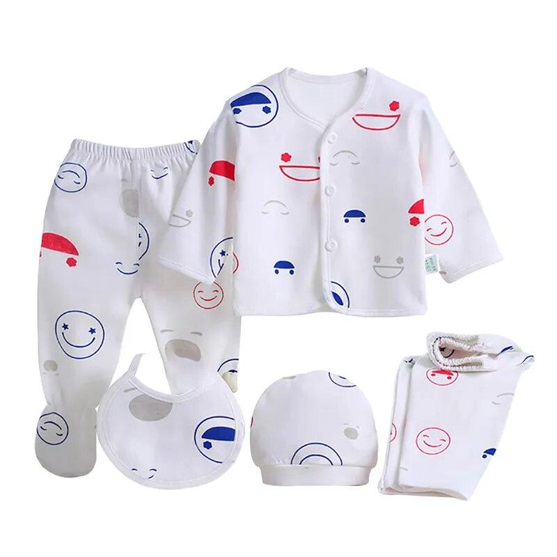 5Pcs/set Infant Baby Boy Girl Spring Cartoon Pattern Pajamas Sleepwear Underwear Clothes Sets