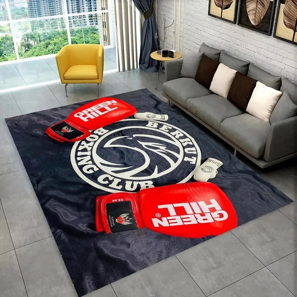 3D Boxing Gloves Boxer Fight Area Rug Large,Carpet Rug for Living Room Bedroom Sofa Doormat Decoration,Kids Non-slip Floor Mat