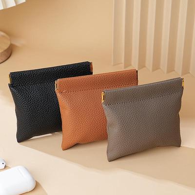 2024 New Leather Mini Earphone & Data Cable Pouch with Automatic Closure