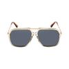 Gucci Large Frame Round Face Fashion UV Protection Plate Frame Aviator Sunglasses Men's Transparent Off-White