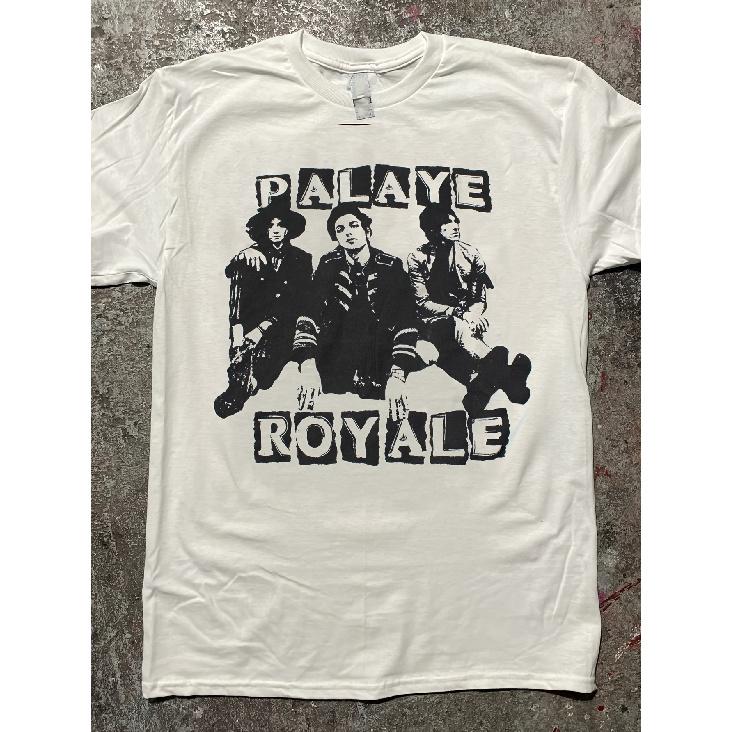 1 ze 3 Palaye Royale The Funeral Tour 2019 Tričko kapely | Bílé, Kulatý výstřih, Mírně pružná látka, Regular Fit, Geometrický vzor, Ležérní styl
