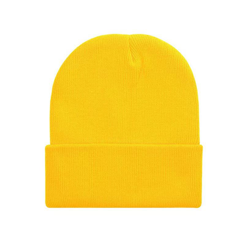Fluorescent Knit Wool Hat: Versatile, Trendy, Solid Color for Men & Women, Perfect for Autumn & Winter. Warm Pull-On Candy Color Cold-Weather Hat.