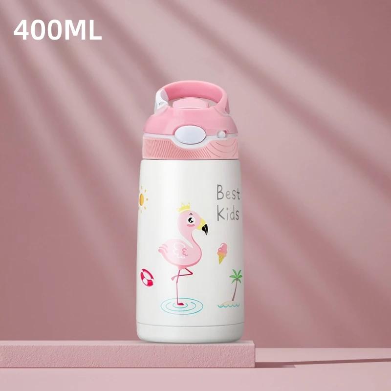 

400ML Kids Thermos Water Bottle-316 Stainless Steel Portable Heat & Cold Cup,Duck Billed Straw,Perfect Christmas Gift for Kids 400ml