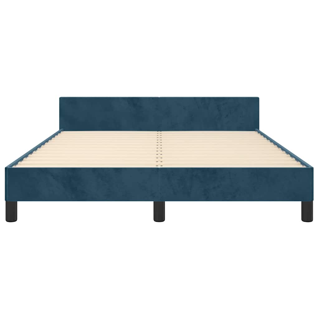 Bed Frame without Mattress Dark Blue 140x200 cm Velvet