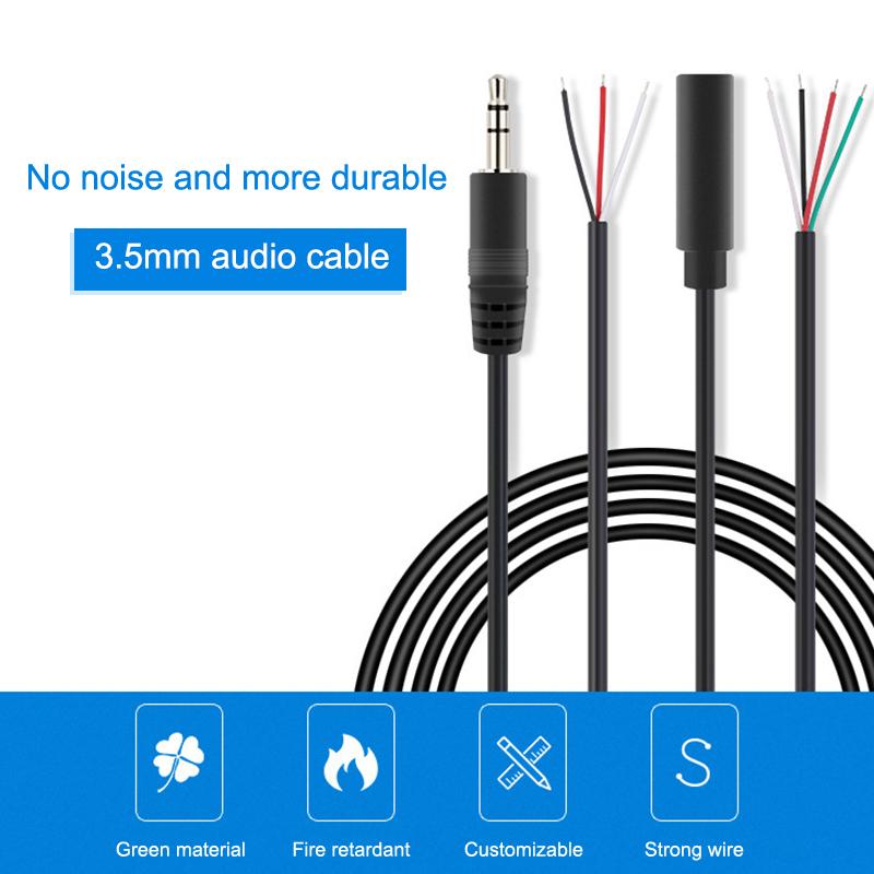 2Pcs 2.5Mm 3.5Mm 1/8'' Mono Stereo Male Female Plug Jack Connector 2/3/4Pin Aux Extension Wire Diy Audio Earphone Mic Repair