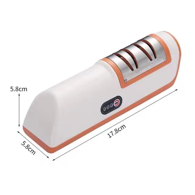 

Electric Knife Sharpener Multifunctional Automatic Professional Kitchen Knife Electric Knife Sharpener Kitchen Accessories Tool 17.8x5.8CM помаранчевий
