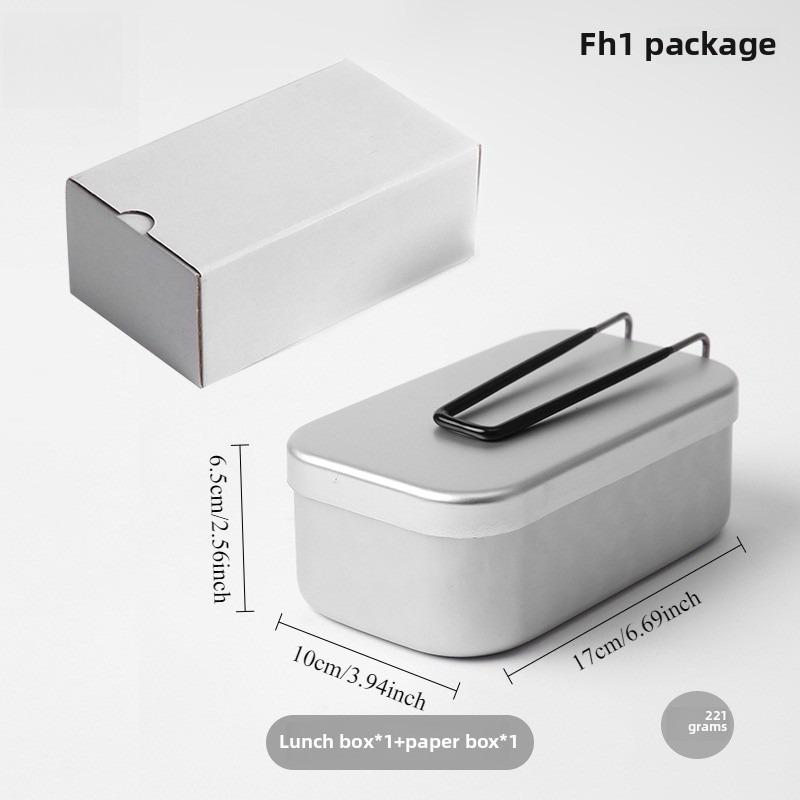 1PCS Aluminum Camping Heated Lunch Box with Handle Bowl Set - Durable Outdoor Travel Food Container for Picnic Commute