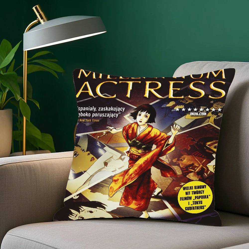 Anime M-Millennium Actress Pillow Case Fashion Square Pillowcase Bedroom Sofa Room Ins Decoration Leisure