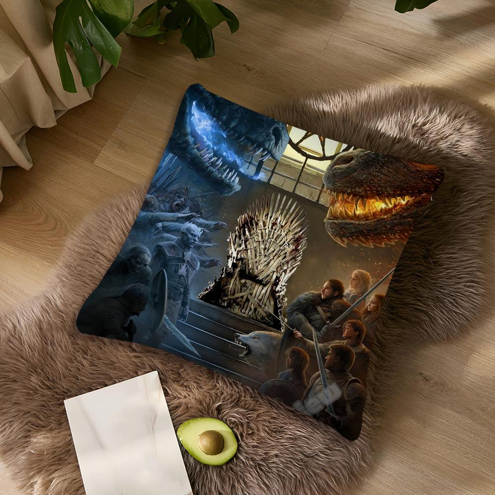 Tv Logo G-Gamees Of Cool Cushion Cover Living Room Headboard Office T-Thrones Cushion Bedroom Cushion Sofa Nap Time Pillow Case