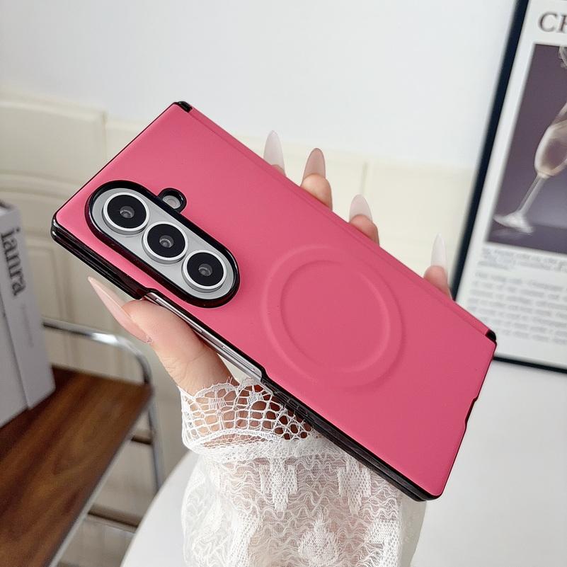 Slim Leather Magnetic Ring Case for Samsung Galaxy Z Fold8 Ultra Fold 8 7 6 5 Foldable with Magnetic Hinge Protective Cover