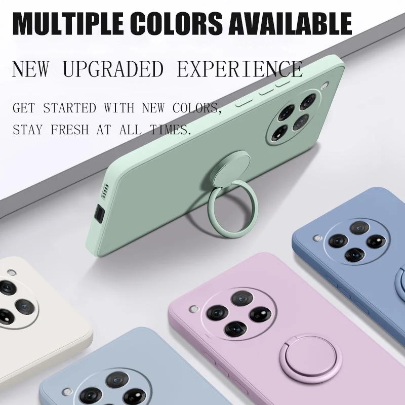 Case for OnePlus 13 12 Cases Liquid Silicone Ring Stand Phone Shell Coque for OnePlus 1+12 13 Cover ShockproofBumper Back Funda