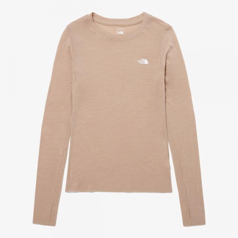 

The North Face Women S Long Sleeve Merino Wool Crew Nt7tp90b BEIGE/105