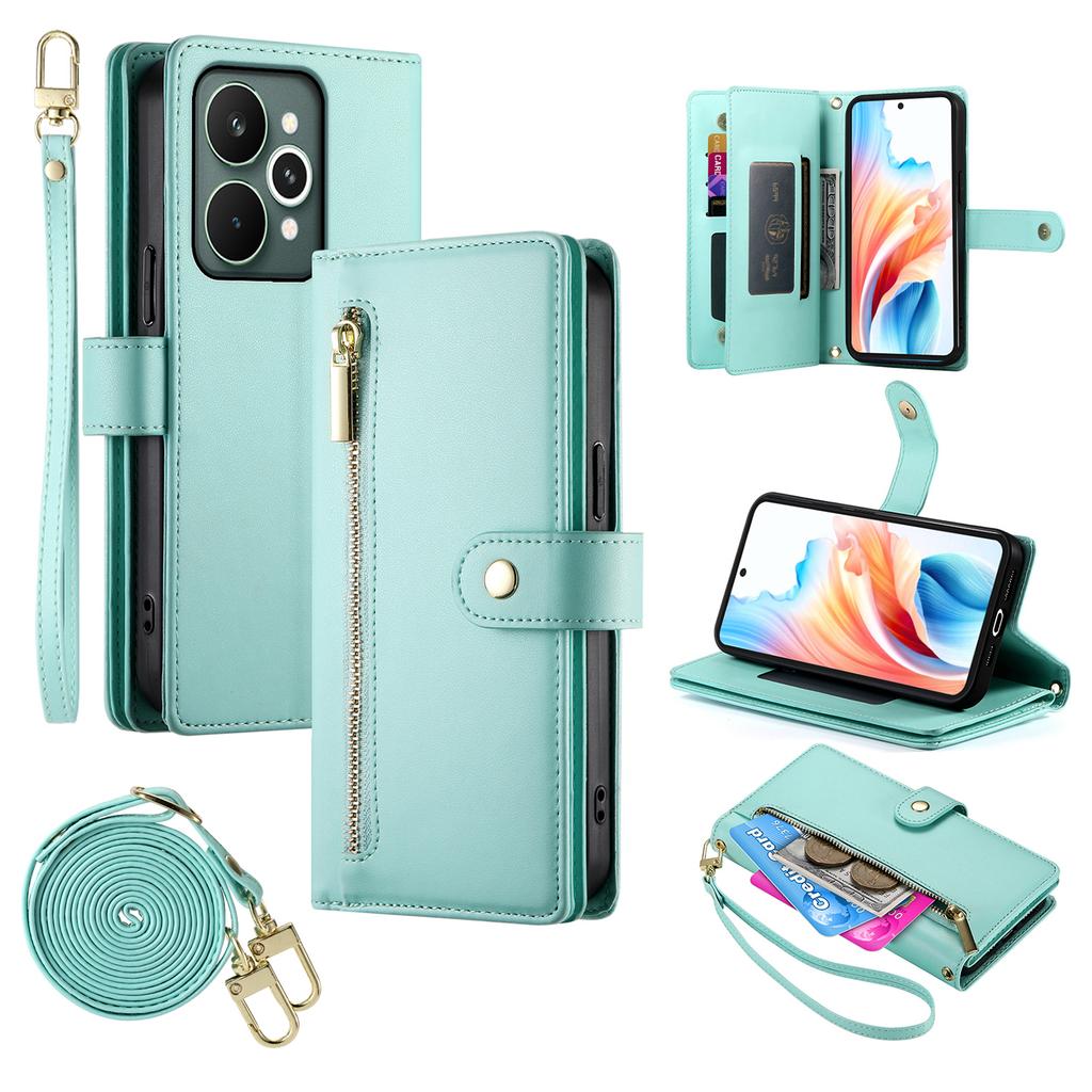 For Realme 15 Pro 5G/15 5G Case Zipper Pocket Wallet Leather Phone Cover with Straps