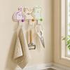 No Drill Hooks for Rental Apartments Cartoon Puzzle Key Hook, Heavy Duty Traceless Plastic Wall Hanger, Hangers Space Saving Self Adhesive