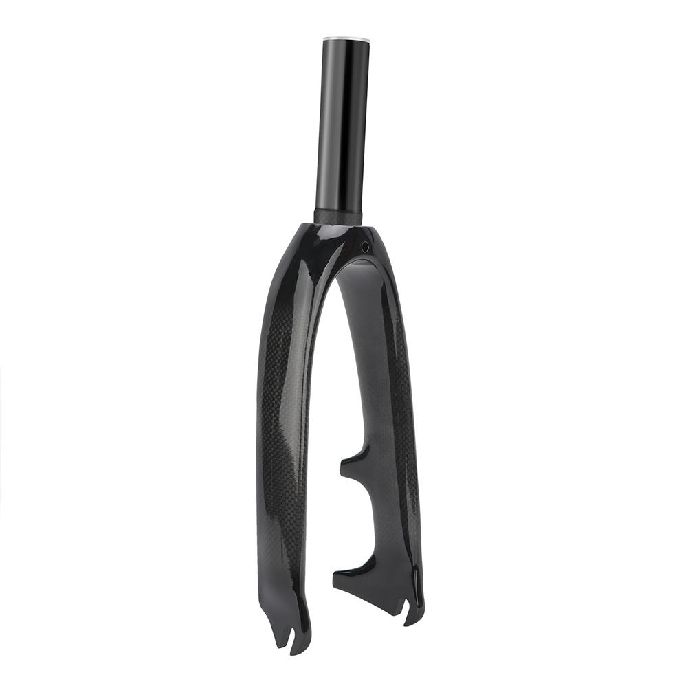 Folding Bike Front Fork, 3K Carbon Fiber Fabric Texture, Bicycle Fork 349-100mm Compatible For 349/14 "/16" 305 Folding Bike Accessories